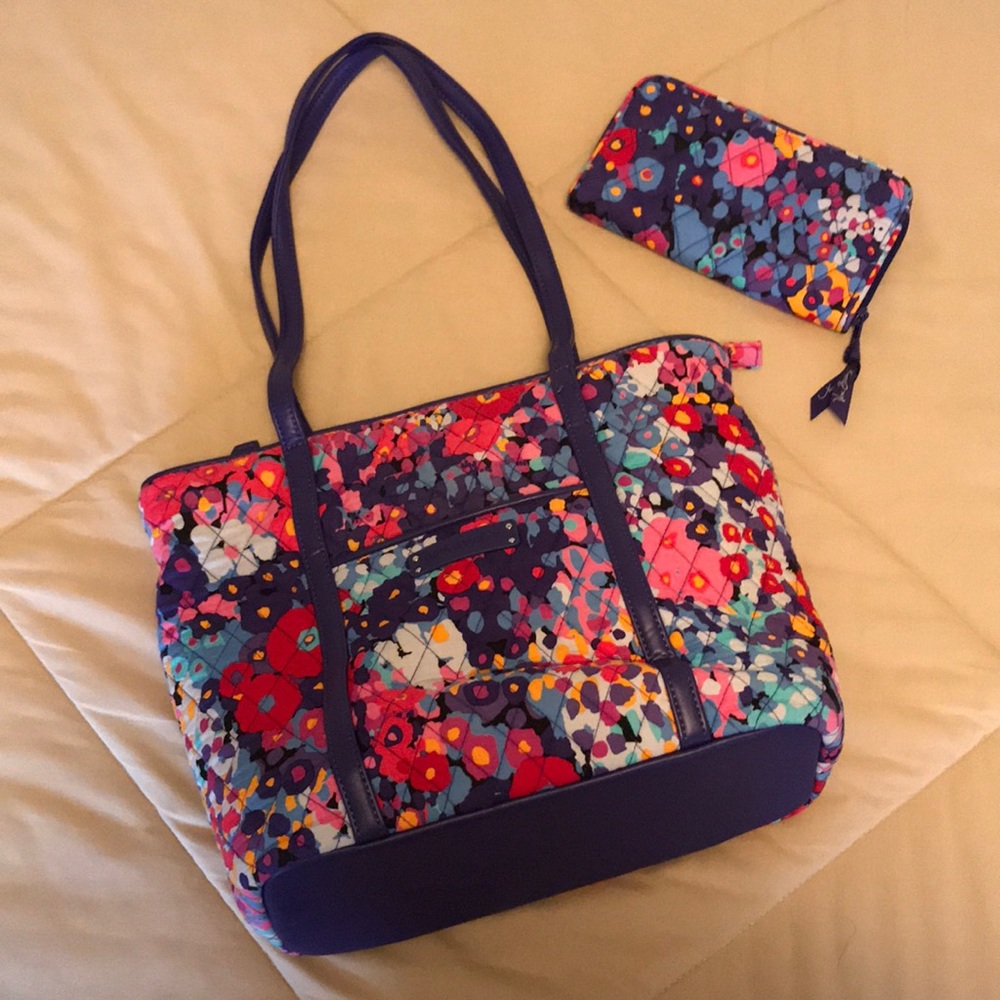 Vera Bradley Small-Trimmed Tote and Wallet